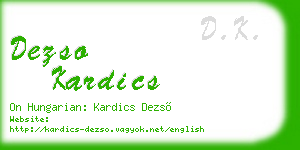 dezso kardics business card