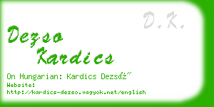 dezso kardics business card